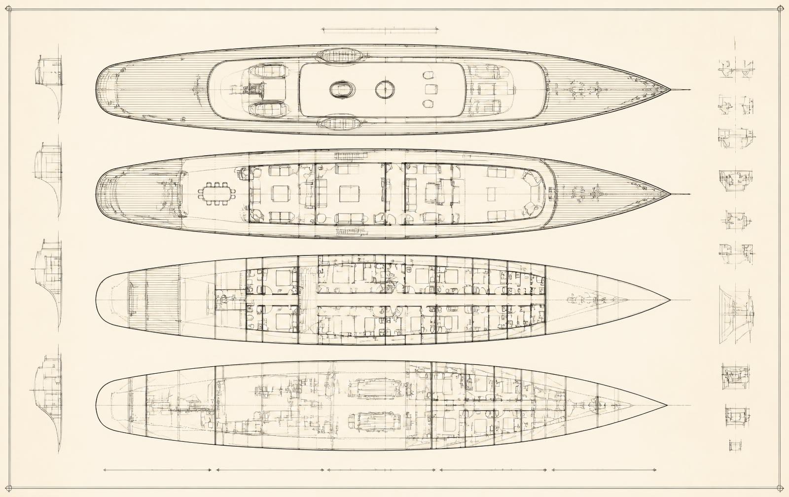General arrangement deck plans for CHRISTINA O